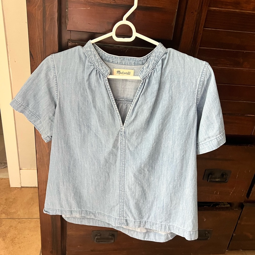 Madewell Light Blue Denim Top